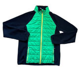 LAUREN RALPH LAUREN USED WOMEN MedGREEN/BLACK YELLOW NYLON/FLEECE JACKET JAMAICA Photo 0