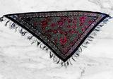Vintage burnout velvet scarf/shawl in vibrant gold & red floral designs Photo 0