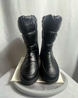 Women’s Black Fur-Lined Winter Snow Boots Size 8 EU39 PVC Sole Cozy Warm Photo 0