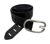 Anthropologie Belt Womens Large Black Leather Adjustable Silver Buckle OB2342950 Photo 0