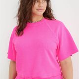 aerie Short Sleeve Thermal Tee in Hot Pink Photo 0
