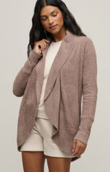 Barefoot Dreams CozyChic Lite Circle Cardi Taupe Open Front Cardigan‎ 423 XL Photo 0