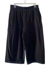 Athleta Triumph Hybrid Wide Crop Black Pants Size‎ M #533711 Photo 0