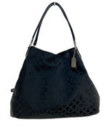 Coach Madison Op Art Sateen Phoebe Shoulder Bag Black Jacquard Photo 0