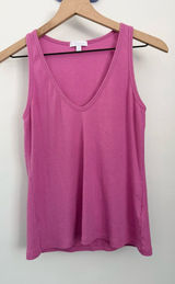 beyond yoga medium rib v neck tank hibiscus pink orchid lounge comfy Photo 0