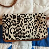 Vera Pelle Italian Real Fur Leopard Print Crossbody Bag Photo 0