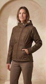 Burton women's brown fleece lined hooded jacket coat layering warm size large Photo 0