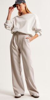Abercrombie & Fitch Sloane Tailored Wide Leg Pants Trouser Beige Women’s 12/31 Photo 0
