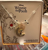 Disney Winnie the Pooh Moon and Heart Charm Fine Silver Plated 16+2 Necklace Photo 0