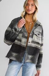 Buckle Aztec Flannel Shacket Photo 0