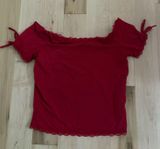 Beverly and Beck Lace Off Shoulder Red Top Photo 0