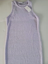Sophie Rue Rib Knit Sleeveless Pencil Dress Lavender Size Xl B8 Photo 0