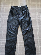 Abercrombie 90s Straight Ultra High-Rise Vegan Leather Pants Photo 0