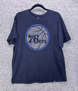 47 Brand Philadelphia 76ers NBA Graphic T-Shirt Black Womens XL Short Sleeve Photo 0