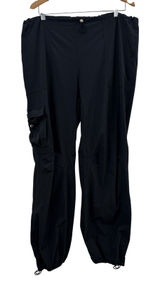 Alo Pants Womens Large Black It Girl Cargo Yoga Athleisure High Waist Pocket Photo 0