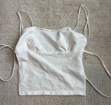 Edikted White Open Back Tie Cami Top XS Photo 0