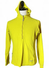 Sherpa Women's Yellow Fleece Hooded Pullover Zip Up Adventure Gear‎ M Baselayer Photo 0