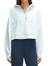 Lululemon Scuba Oversized Half-Zip Hoodie Womens XS-S Powder Blue Fleece Casual Photo 0