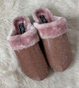 Forever Rose Forever Pink Faux Fur Lined Rhinestone Embellished Slip-On Shoes Photo 0