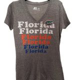 NWT UF University of Florida Gators Russell Athletic Women's V-Neck Tee Shirt, M Photo 0