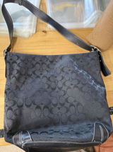 Coach Vintage Signature Monogram C Canvas Hobo/Bucket Bag 02' 6076 Black Y2K Photo 0