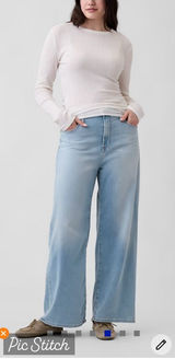 Gap High Rise Wide Leg Sweatpant Jeans Photo 0