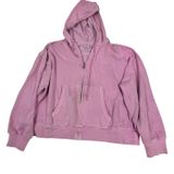 Pink Victoria's Secret Zip Up Hoodie XL‎ Purple Embossed Logo Fleece Sweatshirt Photo 0
