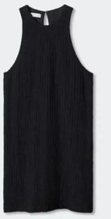Mango MNG Textured‎ Short Black Dress Sleeveless NWT Size 6 Photo 0