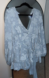 Floral Blue Romper Photo 0