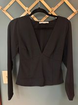Long-Sleeve Deep-V Top Photo 0