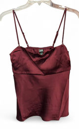 Wild Fable Burgundy Satin Cami Top with Side Slits - Size S (NWT) Photo 0