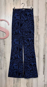 Urban Outfitters Bryn Pull On Flare Pants Blue And Black Swirl Print size XS Photo 0