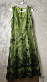 Vintage Y2k Green Dress Black Floral Overlay Beaded 90s Grunge Whimsy‎ Fairy Photo 0