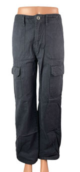 Zara Women's Black High Waisted Wide Leg Utility Cargo Trousers Pants Size 4 Photo 0