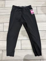 PINK Victoria's Secret Black Jogger Sweatpants with Pink Logo Patch Photo 0