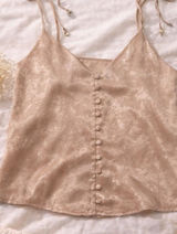 Brandy Melville Blush Pink Shimmery Satin Button Front Cami Top Small Y2K Photo 0