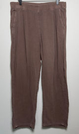Gap Women 100% Cotton Barrel Leg Easy Pants Large Tall Arrow Brown Crinkle Gauze Photo 0