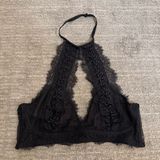 Victoria's Secret Very Sexy Halter Black Lace Up Goth Witchy Bralette Medium Photo 0