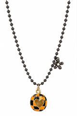 Betsey Johnson NWT Halloween Pumpkin Heart Ball Chain Necklace Orange 16” + 3” Photo 0