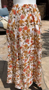 Petal & Pup Maxi Skirt Size 6 Orange Cotton Floral A-Line Garden Party Pockets Photo 0