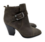 Donald Pliner Sage‎ Suede Buckle Ankle Boots Women's 9.5M Olive Brown Block Heel Photo 0