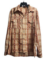 Western Plaid Shirt Long Sleeve Snap Button Cowboy Rodeo Style Size‎ XL Photo 0