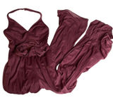 Azazie‎ Cabernet Burgundy Halter V-Neck Rosette Wide Leg Formal Jumpsuit A0 Photo 0