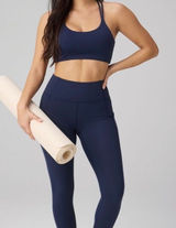 Navy Blue High-Waist Leggings  Photo 0