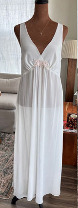 Y2K White Chiffon Bridal Old Hollywood Dress & Robe Set 2 Piece Medium (L Robe) Photo 0