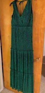 Emerald Green Sparkle Full Length Dress Size L Photo 0