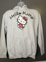 Hello Kitty Hoodie Sweatshirt Womens Small Gray Graphic Pullover Fleece Kawaii Photo 0