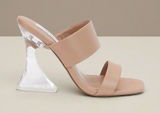 NIB STEVEN New York Women Y2K Brinne Lucite Heeled‎ Sandal 7.5 Nude Photo 0