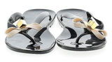 TED BAKER London Black rafeek bow gold cube jelly Sandals sz 5 Photo 0