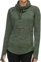Marmot Annie Sweatshirt Quilted Cowl Neck Pockets Activewear Pullover Green S Photo 0